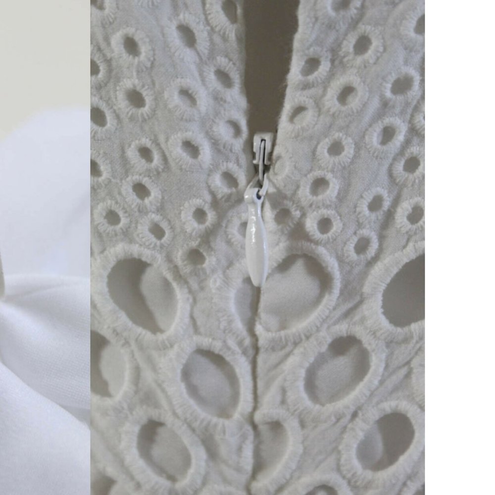 KAY UNGER size 2 White Eyelet A-line Dress - Picture 9 of 9